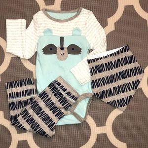 Cloud Island Boys' 3pc Raccoon Set